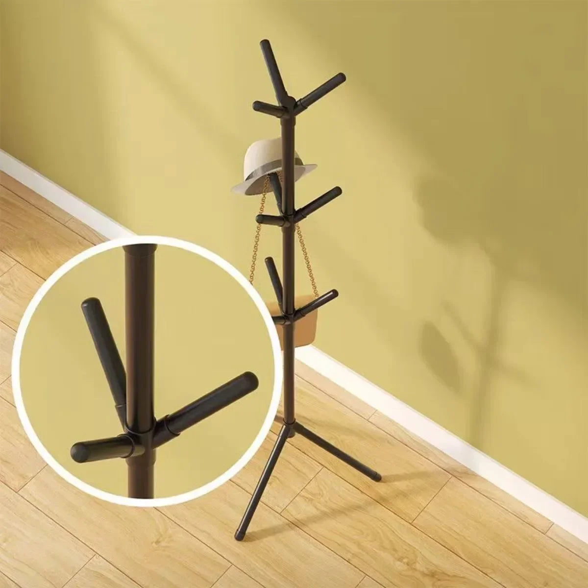 porte-vêtements et chapeaux support vertical en forme de branche - vue 6 sur 8