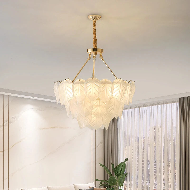 lustre en cristal doré pour décoration intérieure moderne - vue 4 sur 9