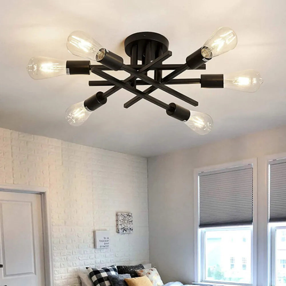 plafonnier led minimaliste moderne avec 2/4/6 lumières créatives - vue 7 sur 8