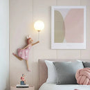 Cadeau résine rose fille applique décorative chambre de princesse Applique murale LED mignon chambre d'enfants appliques éclairage intérieur