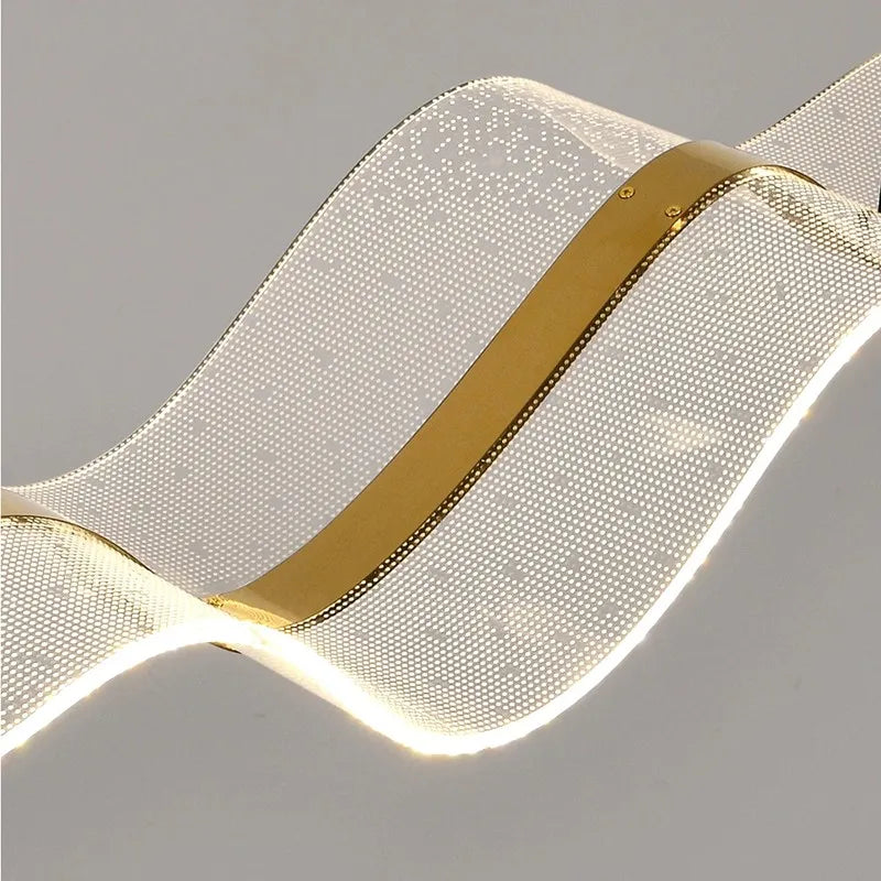 lustre led design vague suspension luminaire intensité variable - vue 6 sur 9