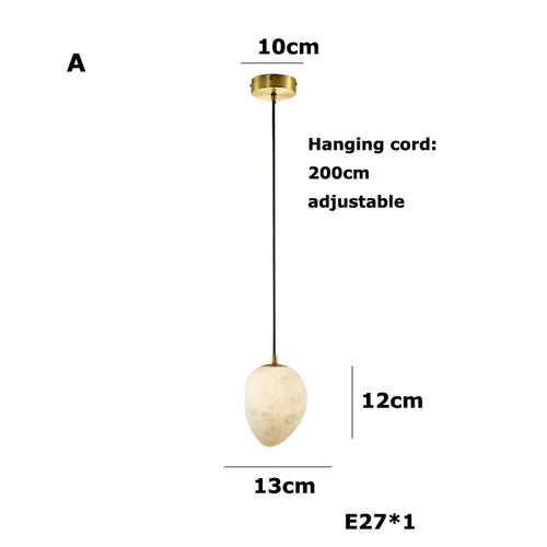 lustre suspendu led marbre géométrique intensité variable - vue 8 sur 12
