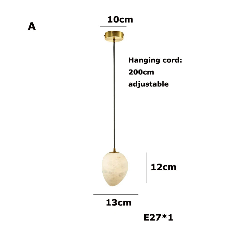 lustre suspendu led marbre géométrique intensité variable - vue 7 sur 12