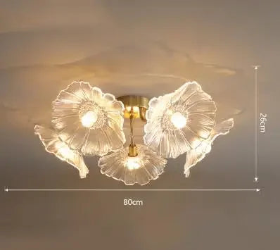 Moderner Glas-Kronleuchter Lotusblüte Design mit LED-Beleuchtung - vue 14 sur 14