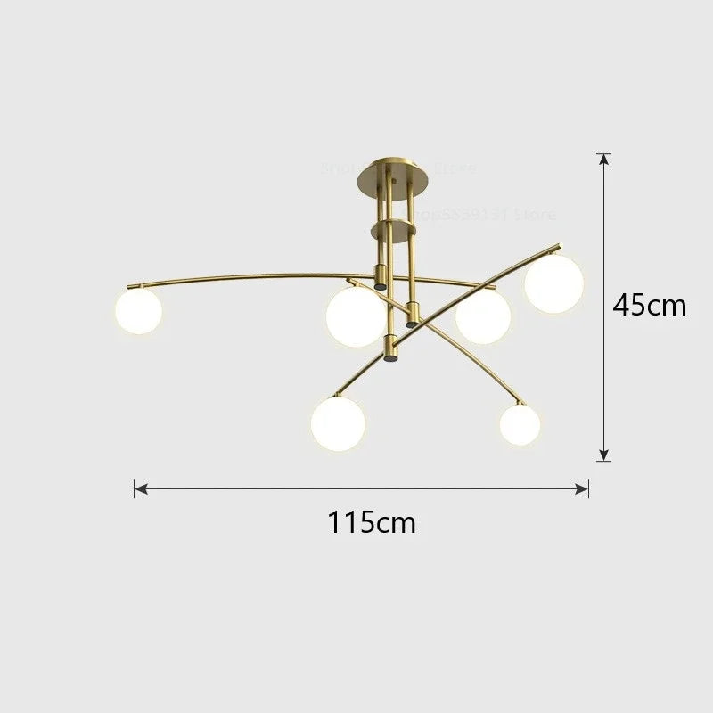 lustre led moderne youlaike en verre pour salon cuisine - vue 8 sur 12