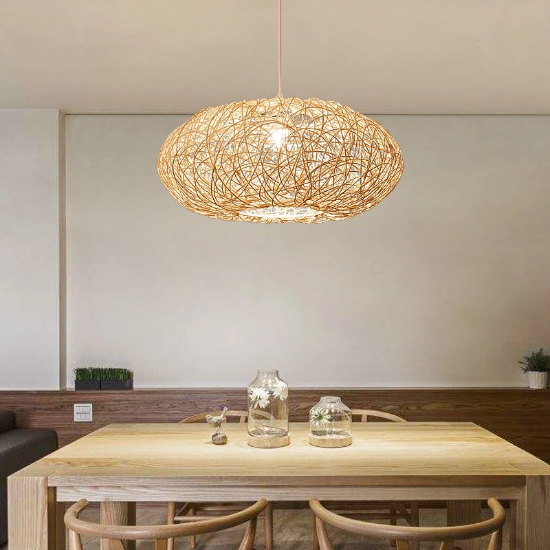 suspension moderne en rotin style chinois décoratif loft