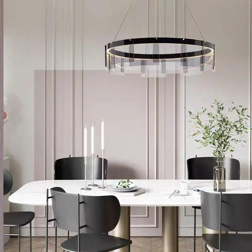 Moderner LED-Kronleuchter aus Glas für die Innendekoration - vue 5 sur 9