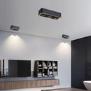 Quadratischer LED-Spot mit Blendschutz für Deckenmontage