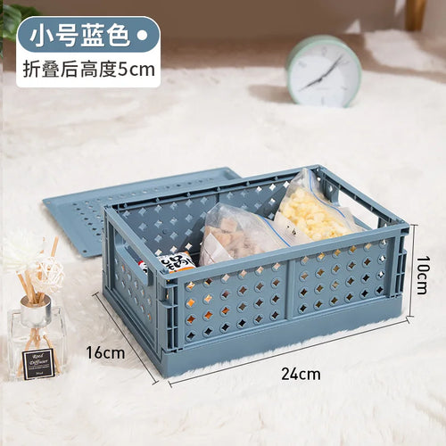 Collapsible Desktop Storage Box, Student Cosmetics Basket, Simplicity, Household, Dormitory, Stationery, Sundry, Small - vue 13 sur 18