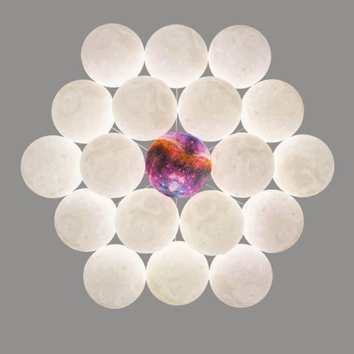 lustre nordique boule de verre planète lune imprimé en 3d éclairage créatif