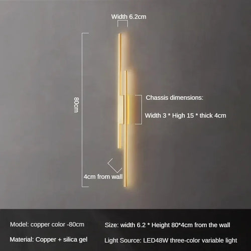 Design-Wandleuchte aus Kupfer für moderne Dekoration - vue 13 sur 12