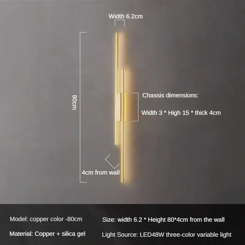 Design-Wandleuchte aus Kupfer für moderne Dekoration - vue 12 sur 12