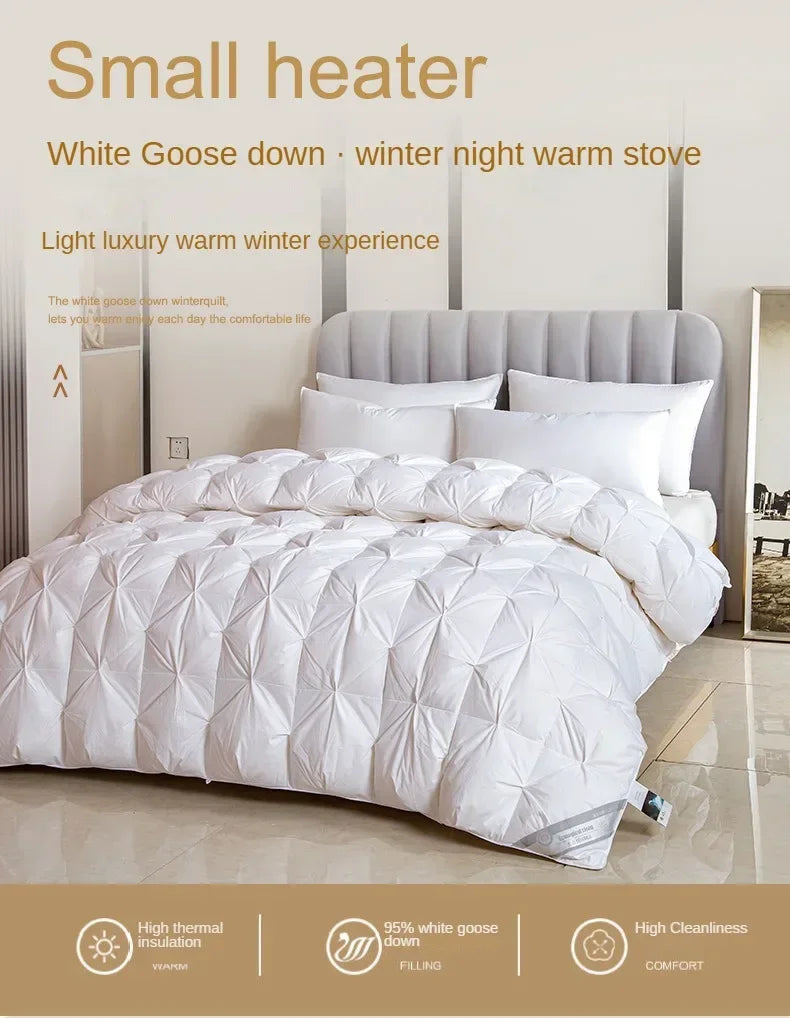 Temperature controlled down quilt, white goose down quilt, single person cotton quilt with thickened core for warmth and comfort