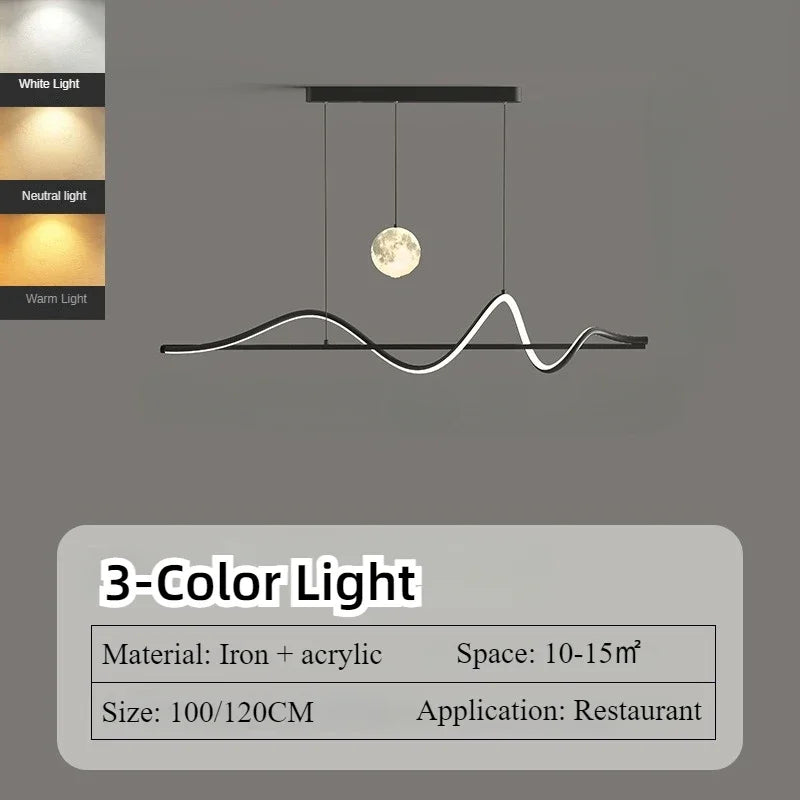 suspension linéaire moderne pour décoration intérieure nordique - vue 7 sur 8