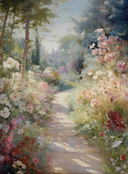 peinture vintage de campagne avec fleurs sauvages en toile