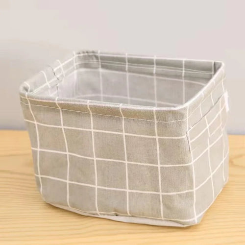 panier de rangement en lin pour bureau et jouets - vue 9 sur 10