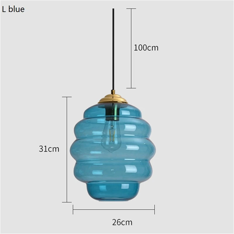 Moderne Pendelleuchte aus nordischem Glas mit Kugelschirm - vue 12 sur 15