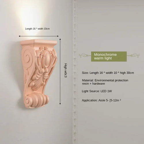 Dekorative LED-Wandleuchte aus Engelharzskulptur - vue 12 sur 19