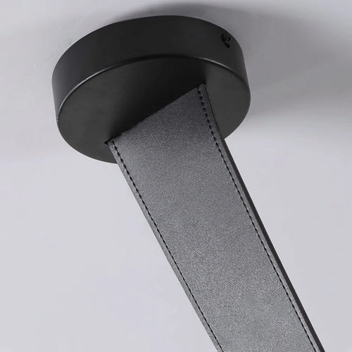 Kronleuchter LED Design Minimalistisch aus Leder und Glas für Dekoration - vue 7 sur 8