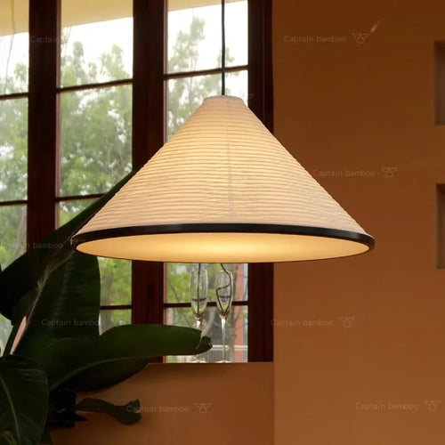 Japanischer Wabi Sabi Kronleuchter aus Reispapier LED - vue 3 sur 8