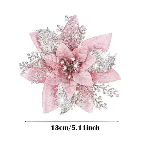 décoration suspendue fleur pailletée pour arbre de noël - vue 16 sur 34