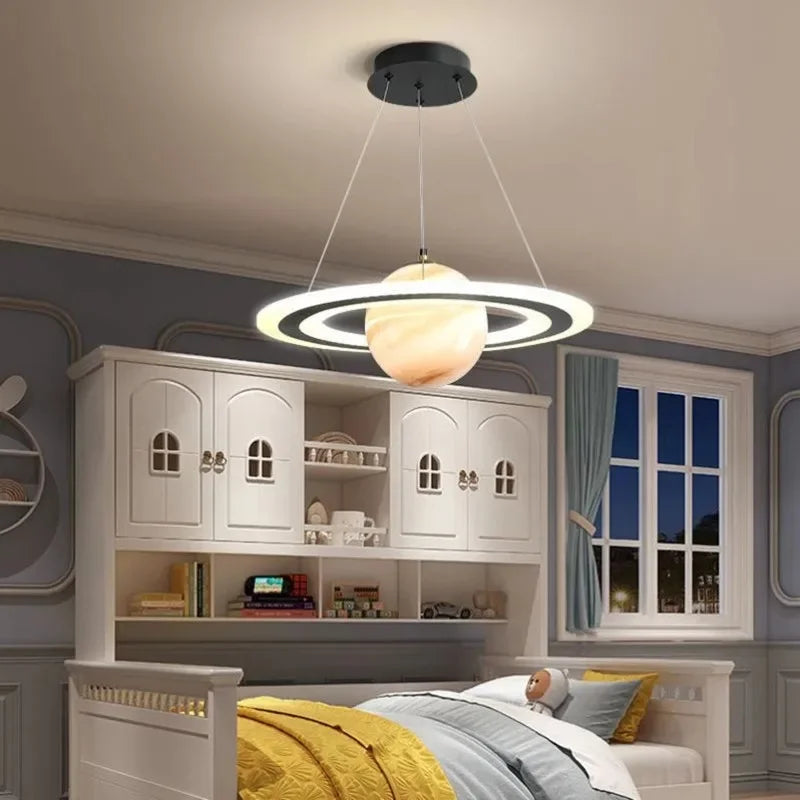 lustre créatif led boule de verre pour chambre d'enfants - vue 5 sur 11