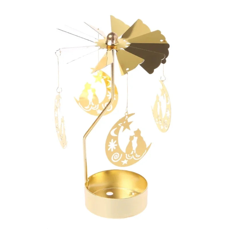 bougeoir rotatif en métal pour décorations de fête et cadeaux - vue 20 sur 19