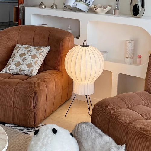Jellyfish Floor Lamp Silk Standing Light Table Lamps for Bedroom Beside - vue 6 sur 7