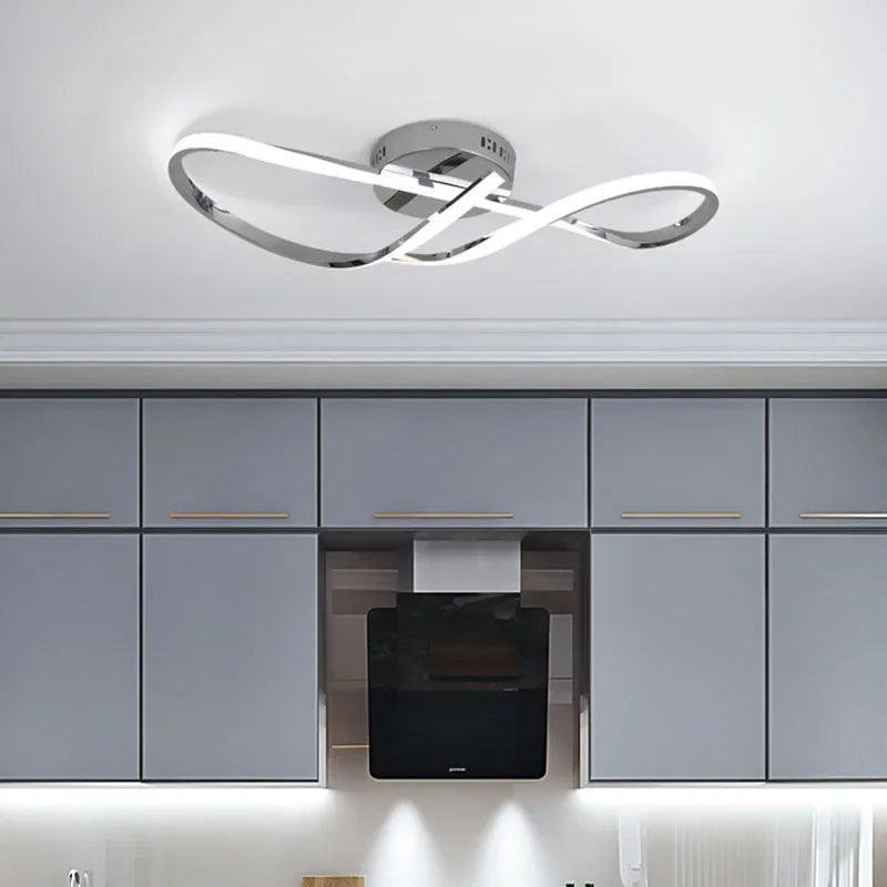plafonnier moderne à leds doré chromé pour intérieur - vue 4 sur 10