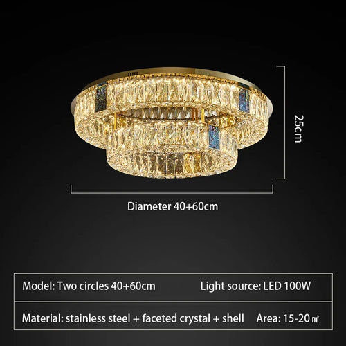 plafonnier en cristal de luxe à led pour décoration intérieure - vue 11 sur 15