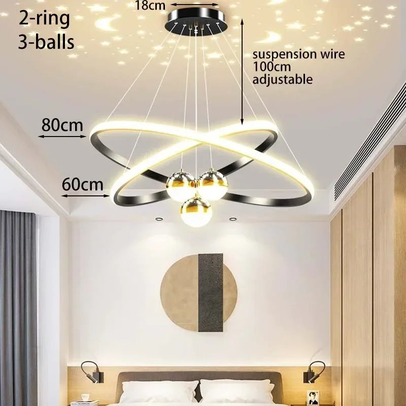 lustre led moderne ciel étoilé pour décoration intérieure - vue 10 sur 14