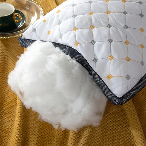 Full Sky Star Embroidered Fiber Pillow Core for Neck Protection, Quick Rebound, Not Easy to Deform, Not Collapsing - vue 7 sur 7