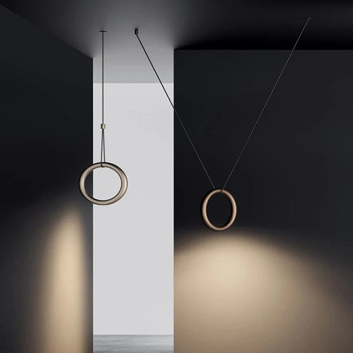 Art-déco-Pendelleuchte mit verstellbarem Ring 4.000 K - vue 3 sur 10