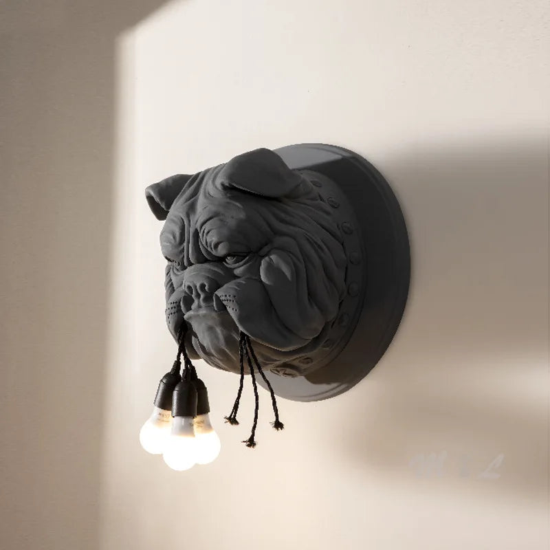 applique murale en résine décorative avec tête de chien nordique - vue 2 sur 8