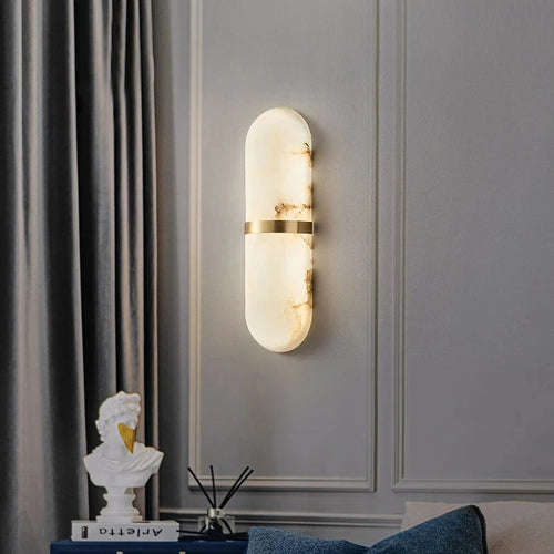 Semi-cylindre applique murale Led 18W Imitation marbre décor lampe de chevet salon salle à manger salle de bain porte couloir applique lumières
