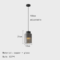 lampe suspendue nordique en verre et laiton fil réglable