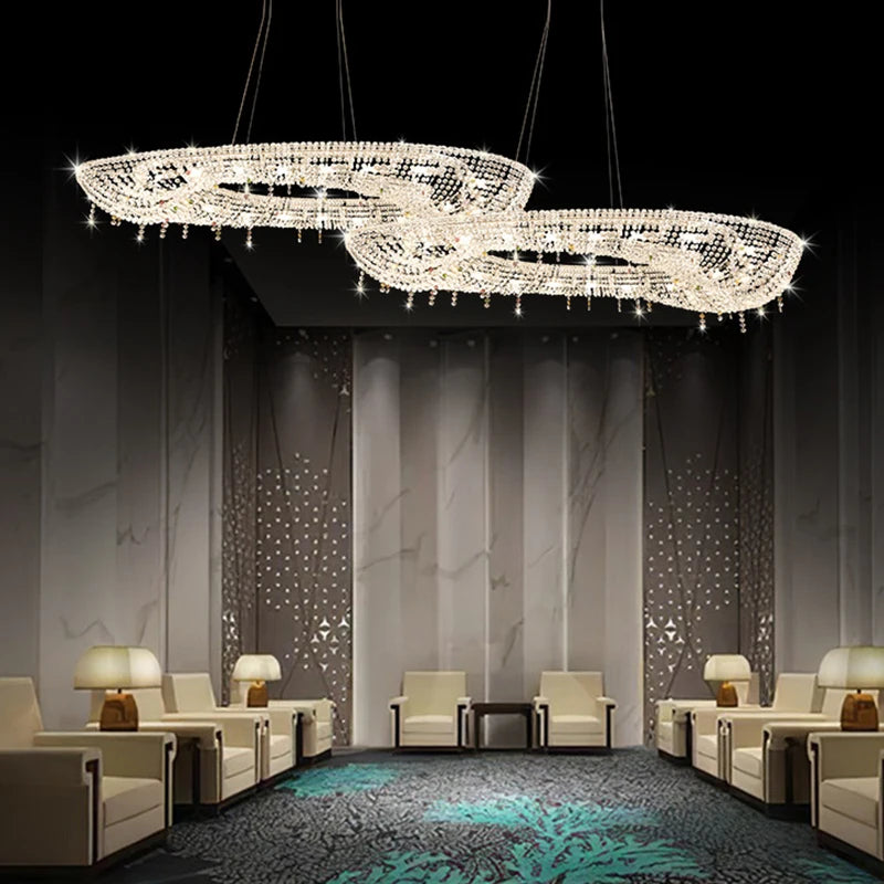 lustre en cristal transparent au design créatif et élégant - vue 7 sur 10