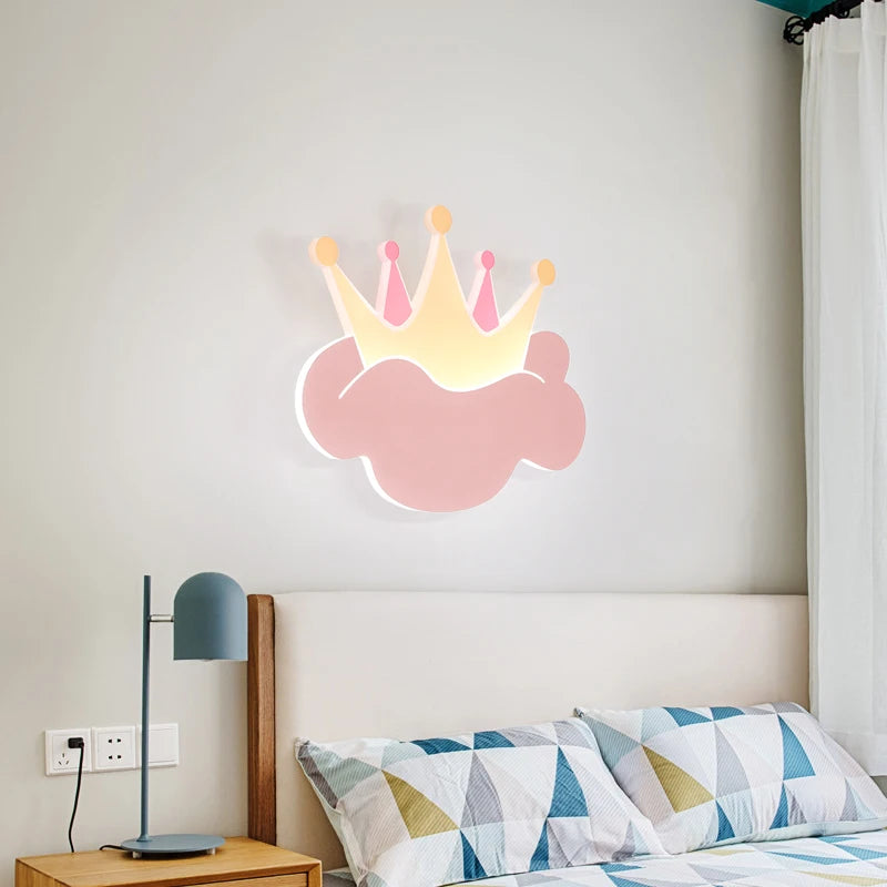 applique murale couronne pour chambre d'enfant avec télécommande - vue 6 sur 9