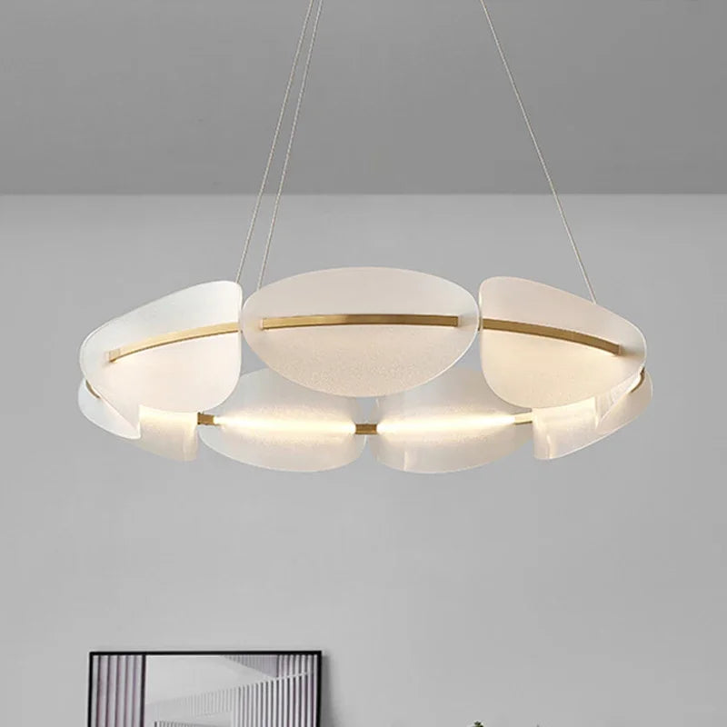 Lustres LED modernes Suspension en acrylique pour salon lustre en Bronze éclairage de chambre lampes suspendues Luminaire d'intérieur - vue 5 sur 8
