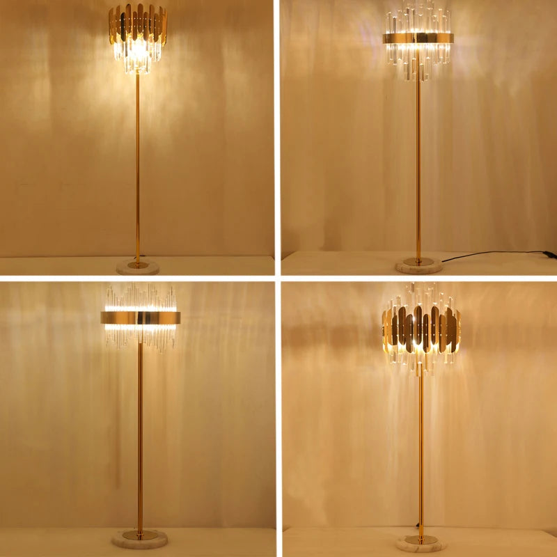 Applique murale LED en cristal doré moderne - vue 6 sur 18