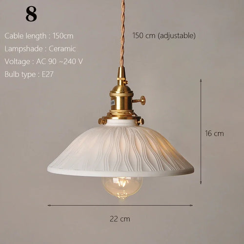 Japanische Pendelleuchte aus Keramik nordisches Design - vue 7 sur 21