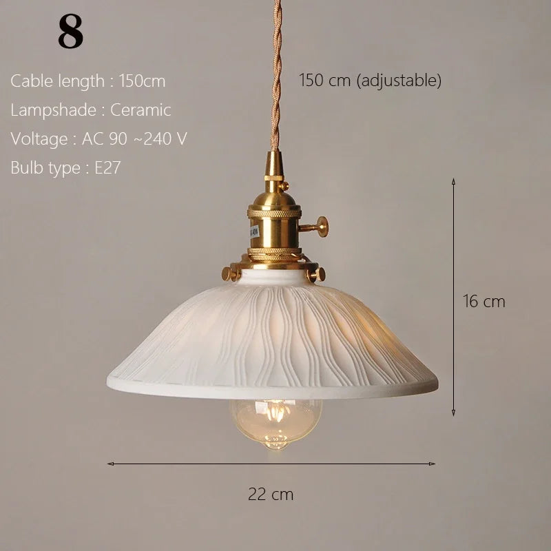 Japanische Pendelleuchte aus Keramik nordisches Design - vue 7 sur 21