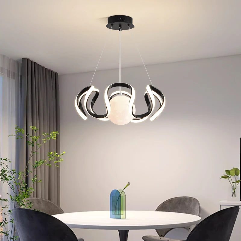 lampes suspendues nordiques style loft avec ampoules lune led - vue 5 sur 12