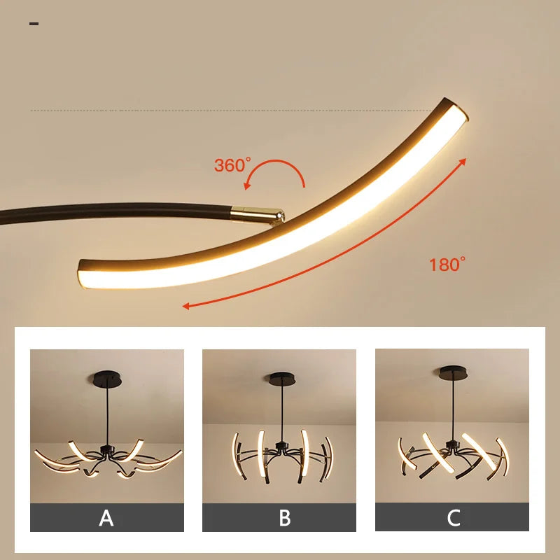 lustre moderne réglable pour intérieur design élégant - vue 4 sur 10