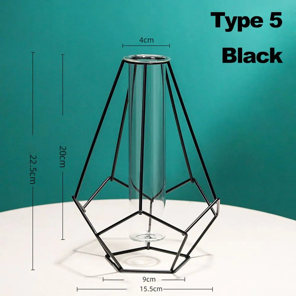 vase en fer rétro avec verre décoration nordique moderne - vue 13 sur 16