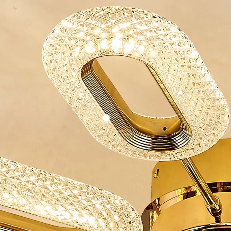 SANDYHA Post-moderne LED Lustre En Cristal Fleur Plafond Salon Salle À Manger Villa Étude Balcon Couloir Décoration De La Maison Lampes