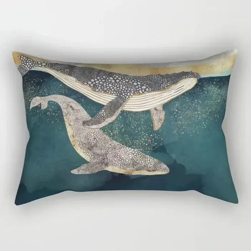 taie d'oreiller rectangulaire à rayures aquarelle décorative 30 x 50 cm