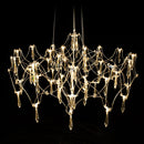 lustre post-moderne cube de lumière en cristal acier inoxydable led