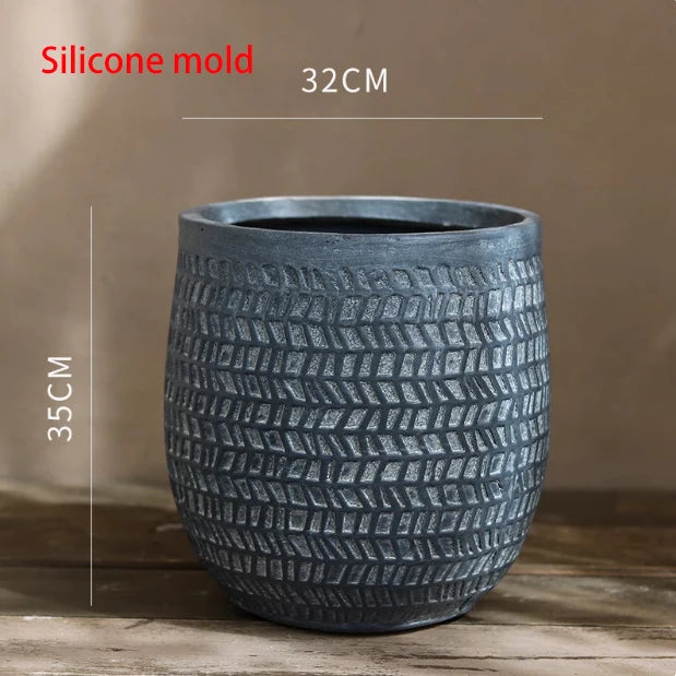 moule en silicone moderne pour pot de fleurs en béton léger et luxueux - vue 15 sur 22