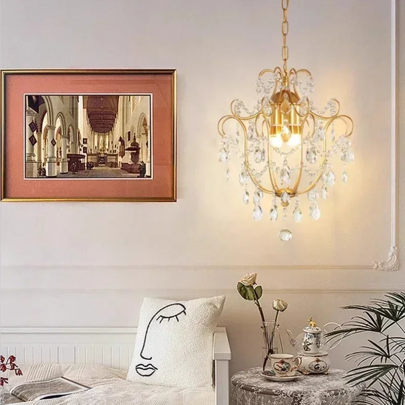 Kronleuchter LED retro aus Kristall für elegante Innendekoration - vue 3 sur 8